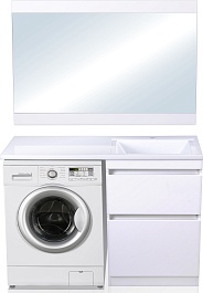 Style Line Тумба с раковиной Даллас 120 R Люкс, белая PLUS эмаль – фотография-13